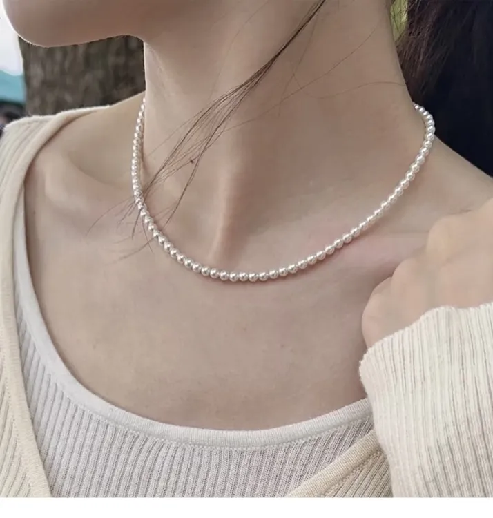 frlian淡水珍珠项链轻奢AK珠光锁骨链项链叠戴经典小珍珠baby颈链