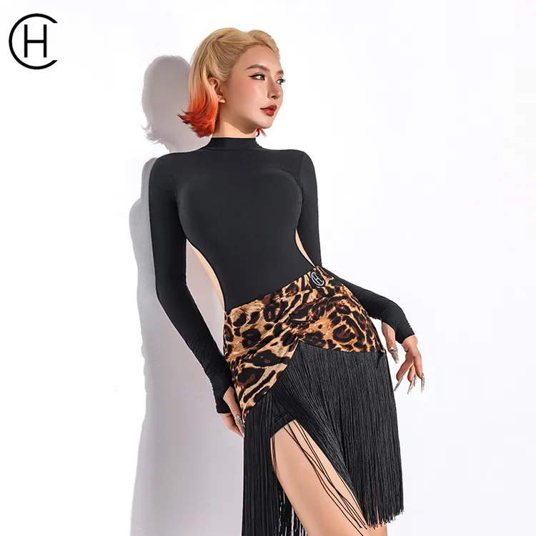 钟倩儿同款HC系列|皇朝拉丁舞连体上衣露背练习套装DS1028+DX2065