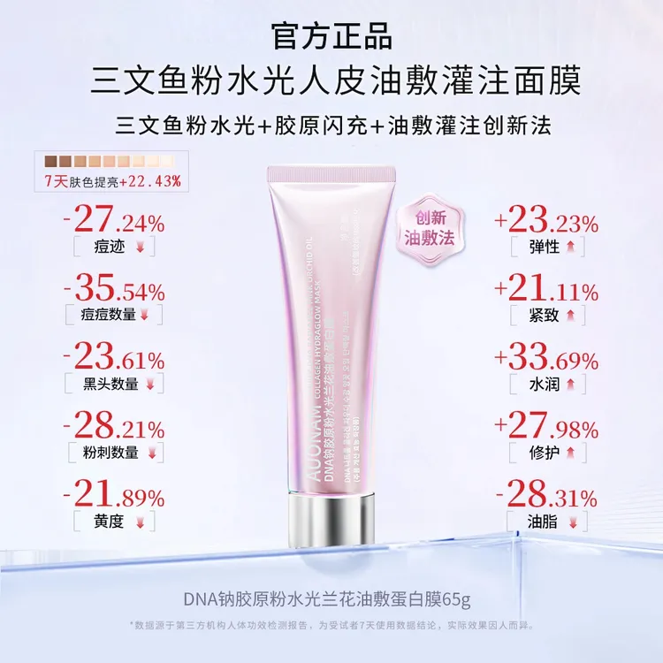【明星同款】DNA钠胶原粉水光兰花油敷蛋白膜水润提拉紧致涂抹面膜
