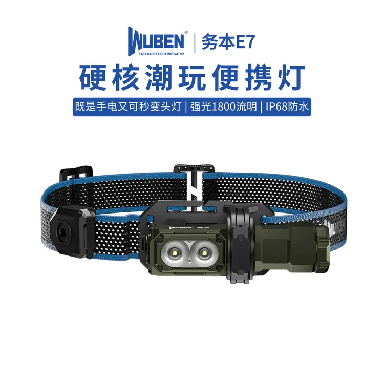 务本E71800高亮流明远射头灯续航便携照明充电磁吸充电功能
