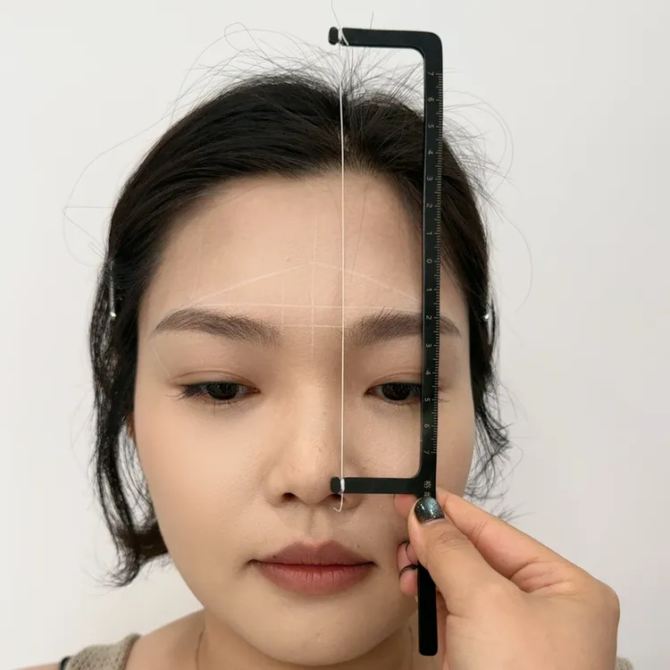 铝合金材质轻巧带有刻度线的纹绣眉形精准定位尺对称眉型画眉尺