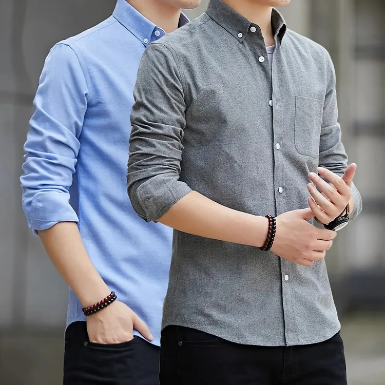 男士衬衫男款2025新款夏季短袖寸衫休闲衬衣春秋款百搭长袖上衣服