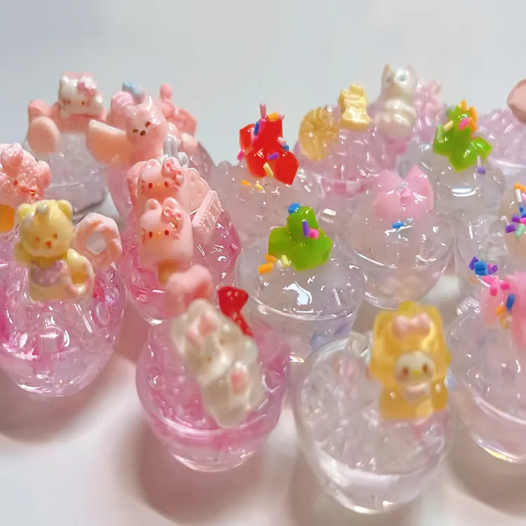 猪咪定制手作甜品冰沙碗微缩迷你娃屋diy摆件配件