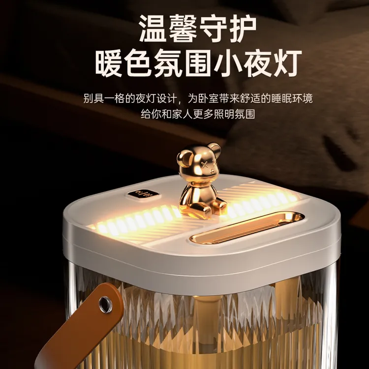 双喷头加湿器家用卧室超大容量双静音大喷雾带氛围灯