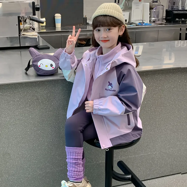 女童冲锋衣三合一外套秋冬2025新款儿童洋气加绒加厚中大童女孩潮