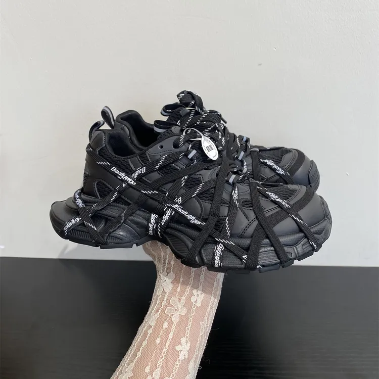 厚底蜘蛛网老爹鞋女款2025新款秋冬时尚潮酷增高小个子休闲运动鞋