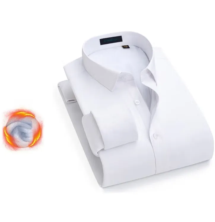 加绒衬衫男士长袖白兰加厚保暖衬衣商务正装职业工装寸衫新疆包邮