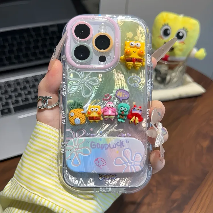 海底好朋友公仔支架适用苹果16手机壳iPhone15小米vivoppo华为p70