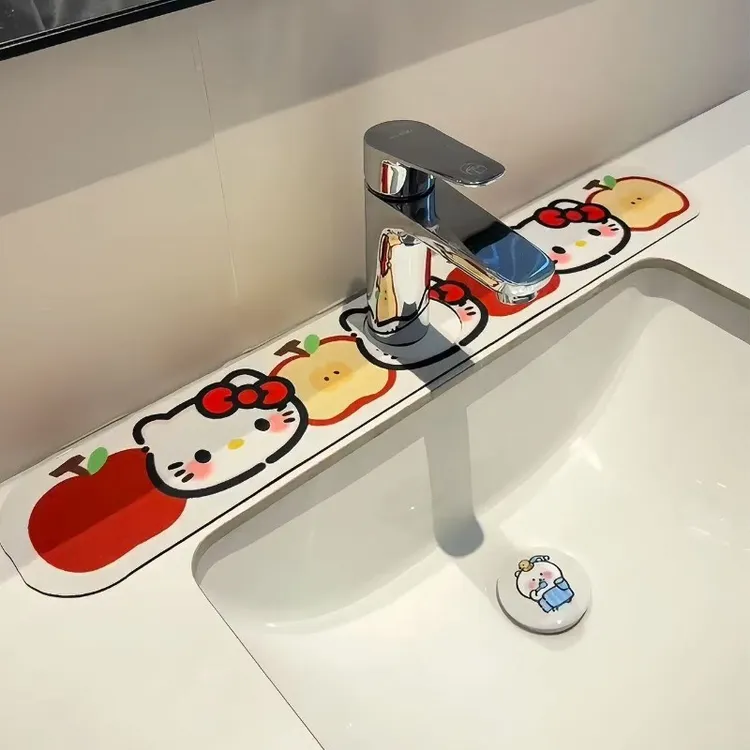 哈喽kitty台面沥水垫洗漱台吸水防溅硅藻泥速干垫卫生间家用新款x