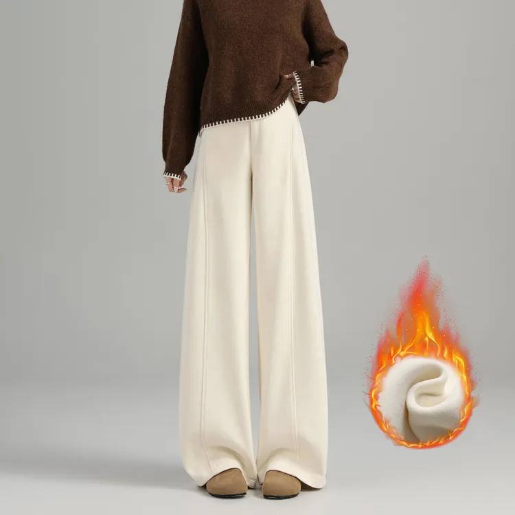 【娜娜专属】羊毛弯刀裤女款爆款2025新款加绒阔腿裤秋冬垂坠感加厚直筒休闲裤