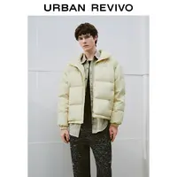 【HOT】UR2025冬季新款男装休闲简约拼接绗缝羽绒服UMM150020