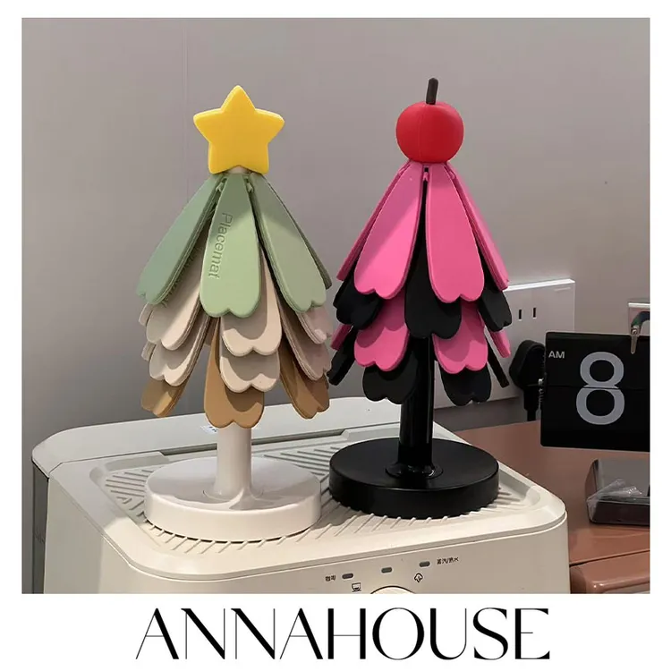 ANNAHOUSE四叶草餐垫树硅胶创意餐垫树隔热垫杯垫防烫垫餐垫ZXX