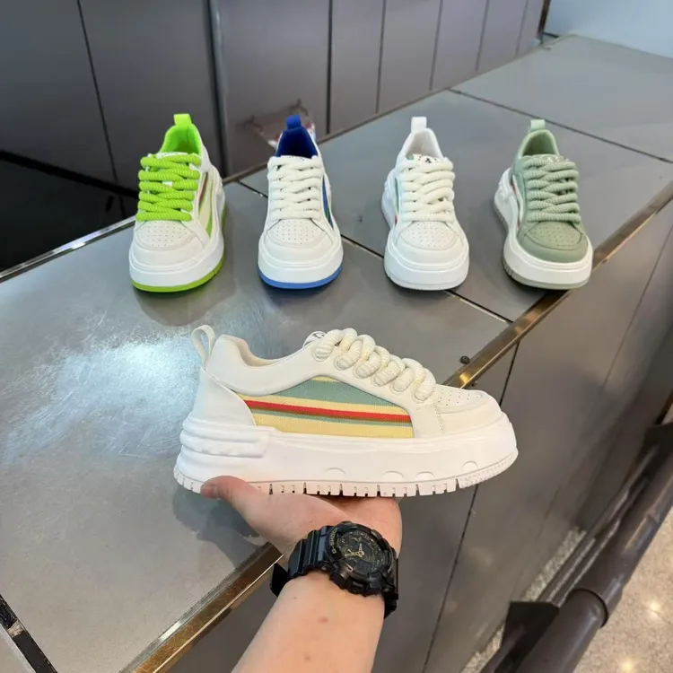 低帮厚底增高时尚休闲鞋简约个性拼色帅气时尚百搭运动鞋 paq98-2