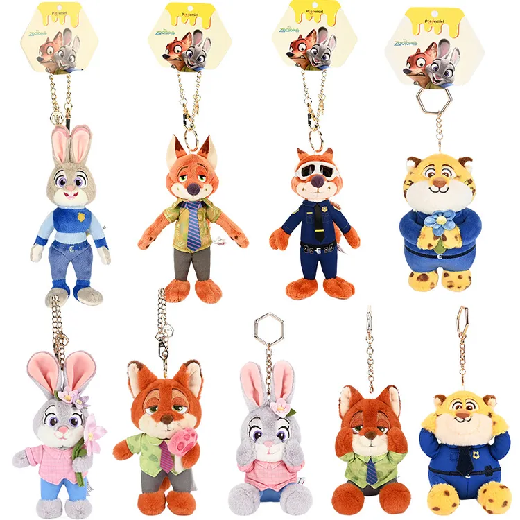 蜂蜜罐正版迪士尼疯狂动物城朱迪尼克毛绒公仔挂件书包包包挂饰