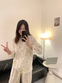 卡通可爱小狗睡衣少女春秋款亲肤质感透气长袖可外穿家居服套装