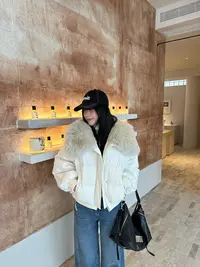 ONEXH·2025年冬季新款高品质真毛领新国标90白鸭绒羽绒服加厚外套