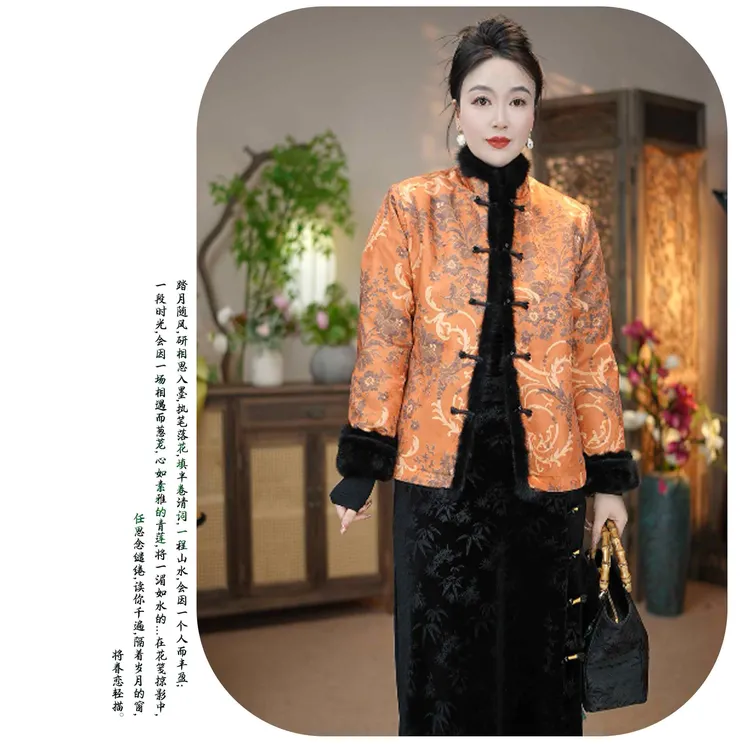 [8105]冬款双面双穿洋气时尚加厚皮毛一体加厚外套