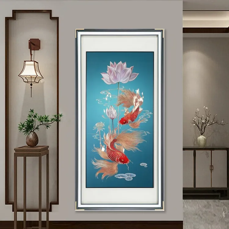 玄关手工铜板画鱼题材合集