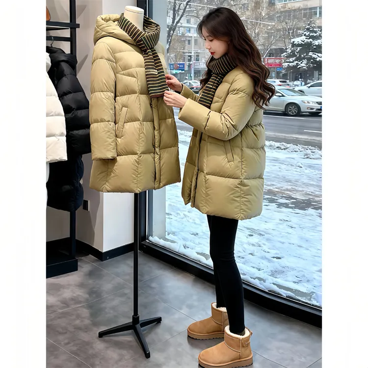 巨好看的中长款棉服冬季新款韩系百搭高级感保暖加厚外套女