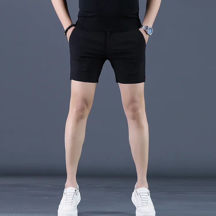 春夏季男士百搭短裤潮流冰丝薄款透气舒适三分裤修身弹力运动裤子