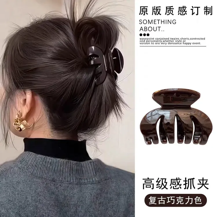 扁头秒变圆头!抓夹女2025新款高级感南瓜发夹后脑勺发量少鲨鱼夹