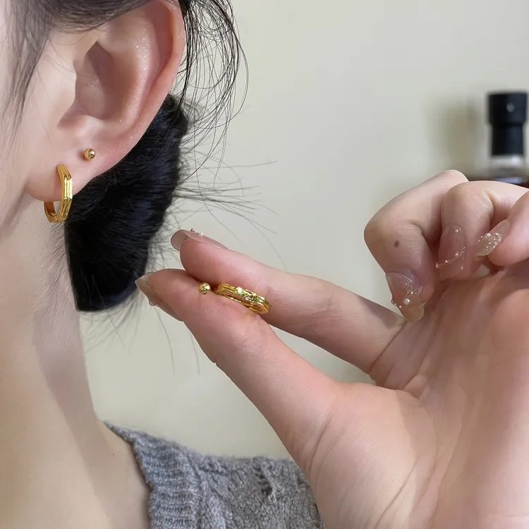  A-441 简约四件套耳钉耳扣组合小众设计感冷ins耳饰