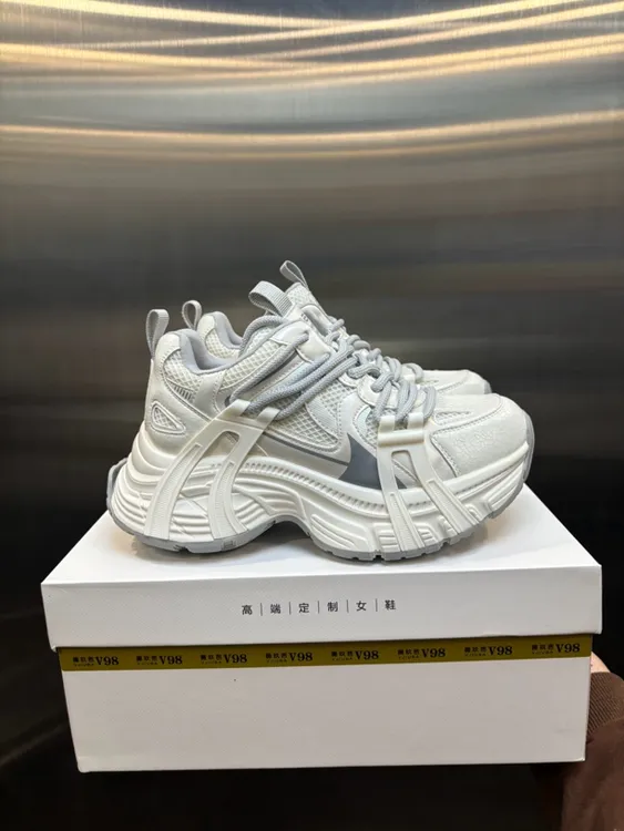 欧洲站厚底老爹鞋女2025年春季新款小个子增高网面透气休闲运动鞋