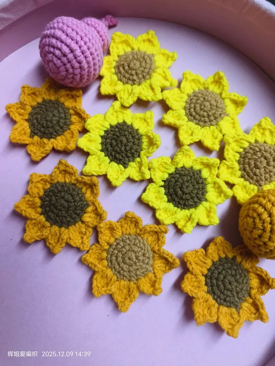 手工编织双层向日葵织女专用毛线回单