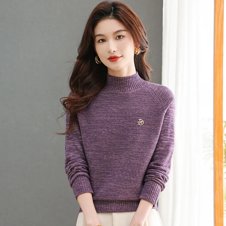 【羊毛衫】2025新款秋冬季女士半高领毛衣保暖厚款洋气宽松显瘦打底