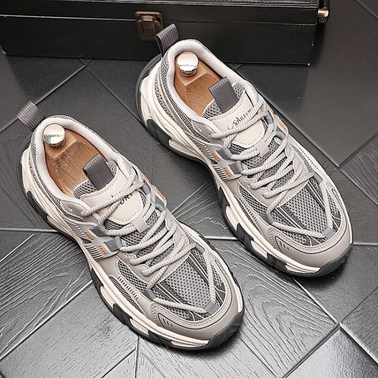 纪诗哲老爹鞋新款百搭潮鞋潮流厚底男透气网面时尚休闲运动男鞋子