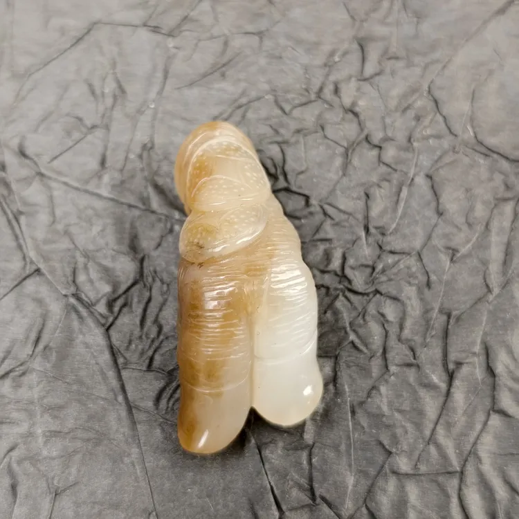 天然和田玉黄金猪手吊坠手把件