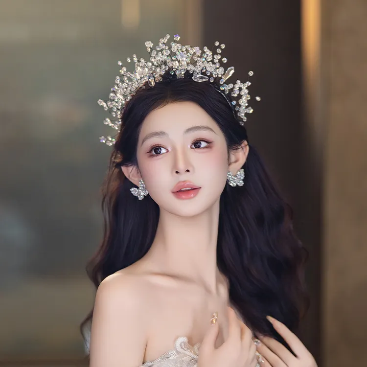 合金仿水晶婚庆饰品 新娘仙美森系灵动婚纱礼服公主风头饰G0298T