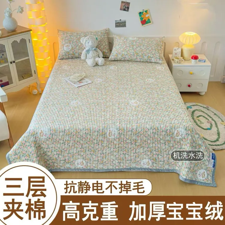 【特价秋冬款床盖】升级宝宝绒床盖三层加厚加密可机洗不起静电炕盖