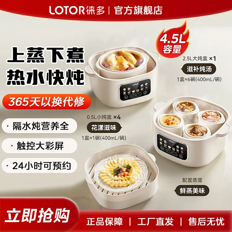 LOTOR徕多电炖锅大容量电炖盅隔水炖煲汤炖汤煮粥辅食可蒸煮D31A
