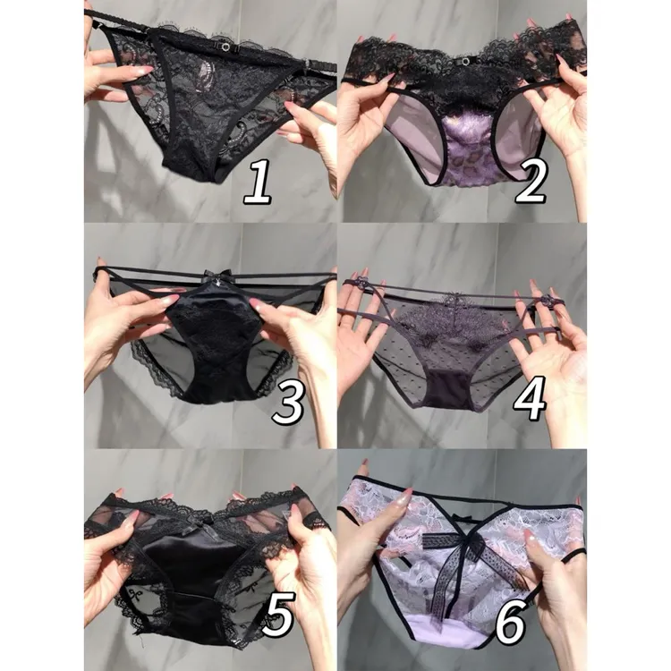 《紫夜星河》*紫色蕾丝缎面高级韵味感女士内裤