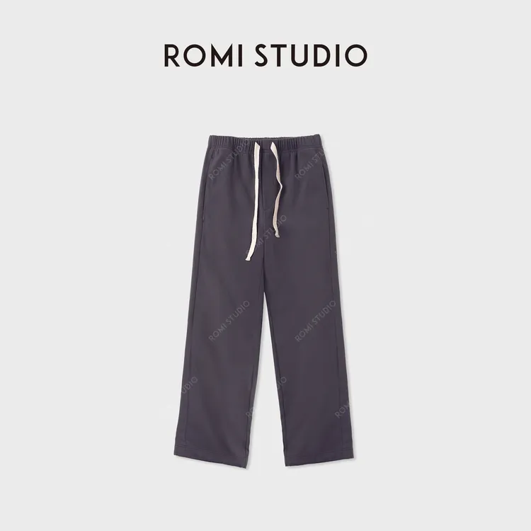 ROMI STUDIO“简约随性”精纺雪尼尔羊毛松紧抽绳休闲裤RWCWXJ5576