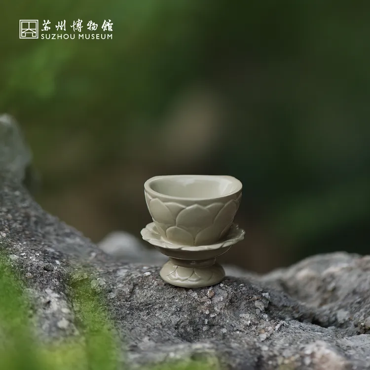 苏州博物馆秘色瓷莲花碗立体冰箱贴 镇馆之宝文物还原