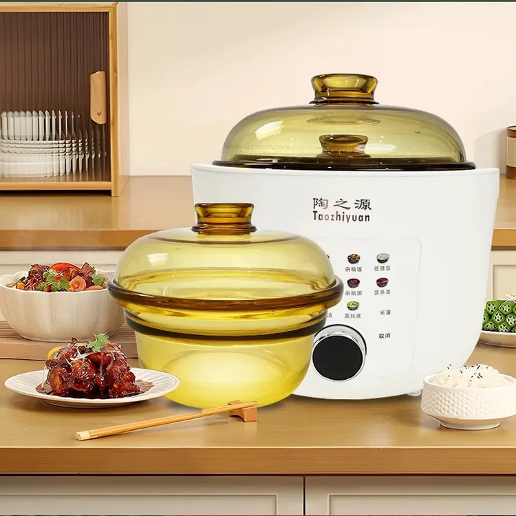 陶之源低糖电饭煲家用玻璃内胆多功能3L升陶瓷电饭锅自动米汤分离