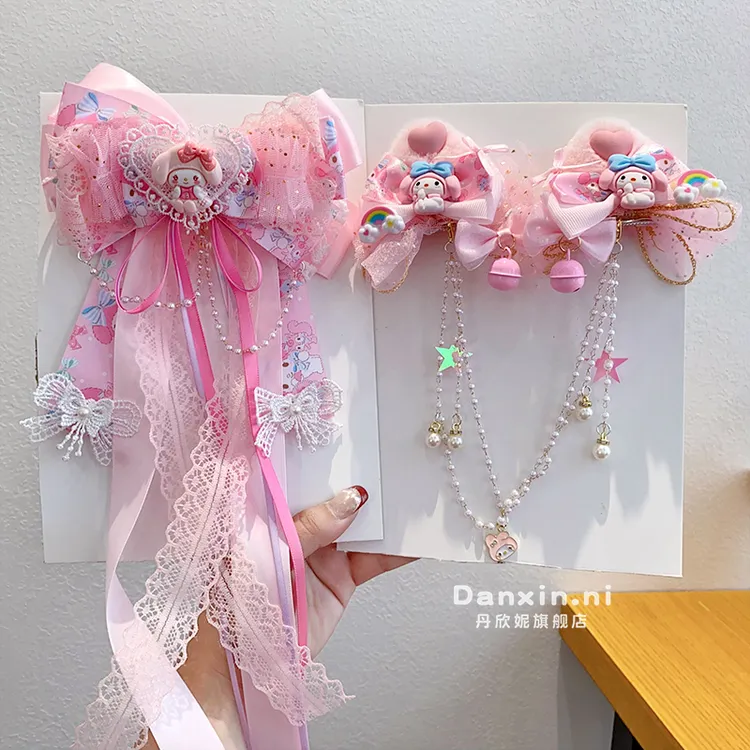 儿童美乐蒂后脑勺发夹女童2025新款宝宝头饰眉心链女孩可爱额头链