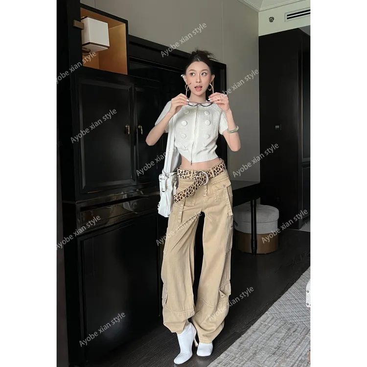【AYOBE】小贤   潮流美式小众多口袋设计感工装裤