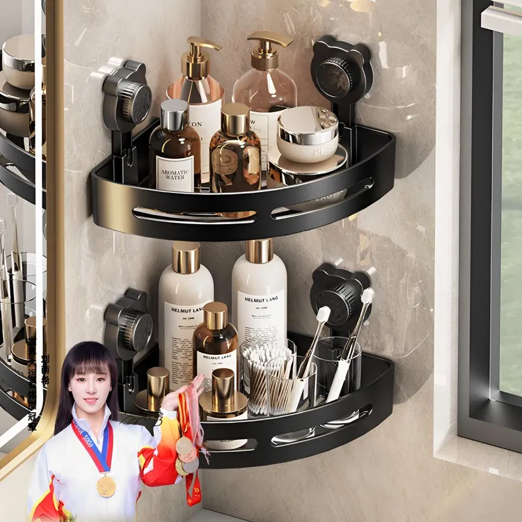 卫生间吸盘置物架浴室免打孔大号浴室置物架壁挂洗手台厕所收纳架