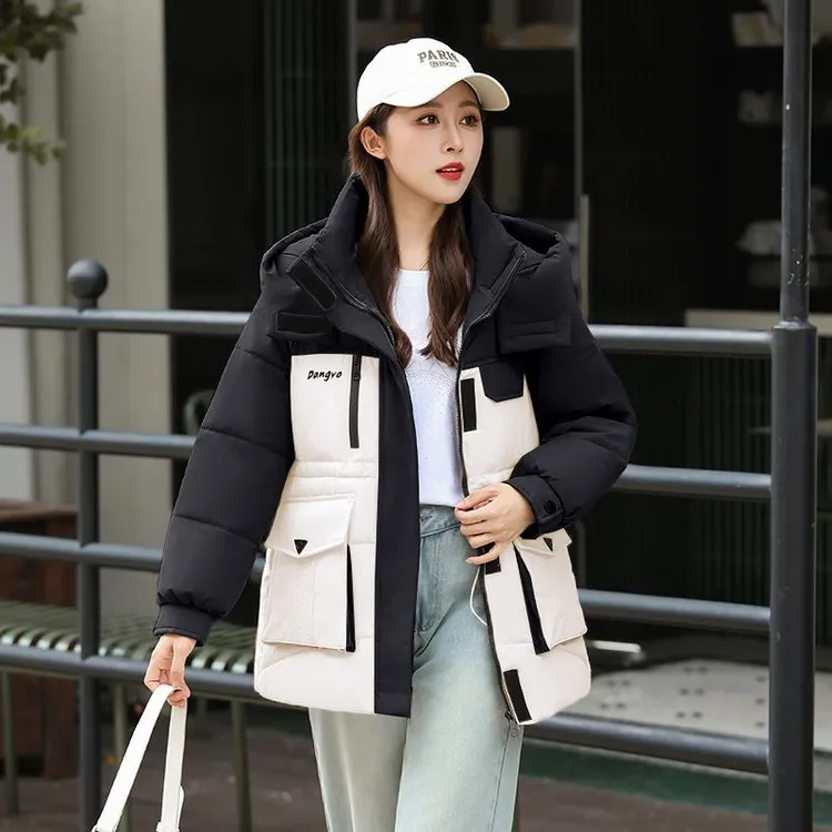 2025新款拼色情侣款气质棉服