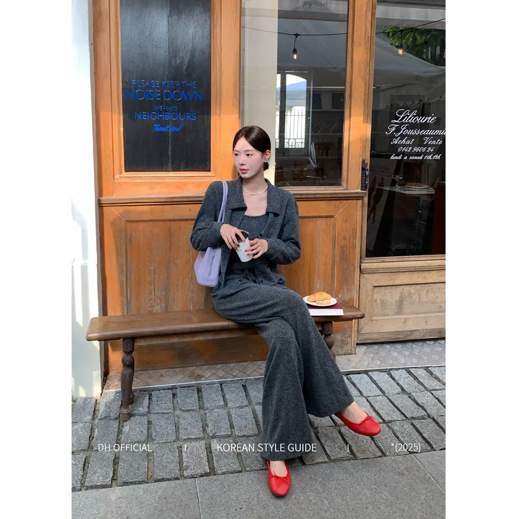 DH OFFICIAL大花【芝麻巴斯克 suit】高级慵懒感高领针织软糯套装