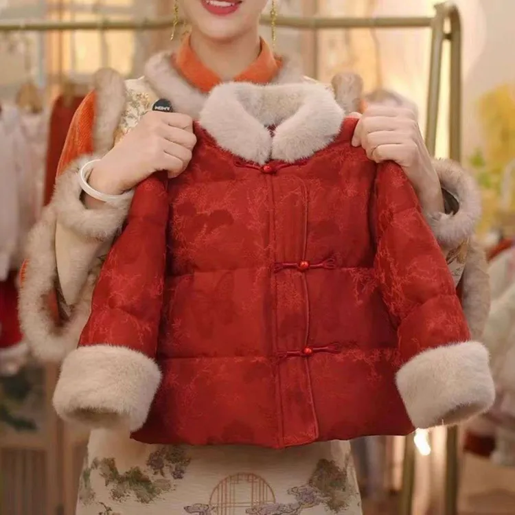 拜年女童国风棉服2025新中式新款儿童加厚棉衣外套中小童洋气