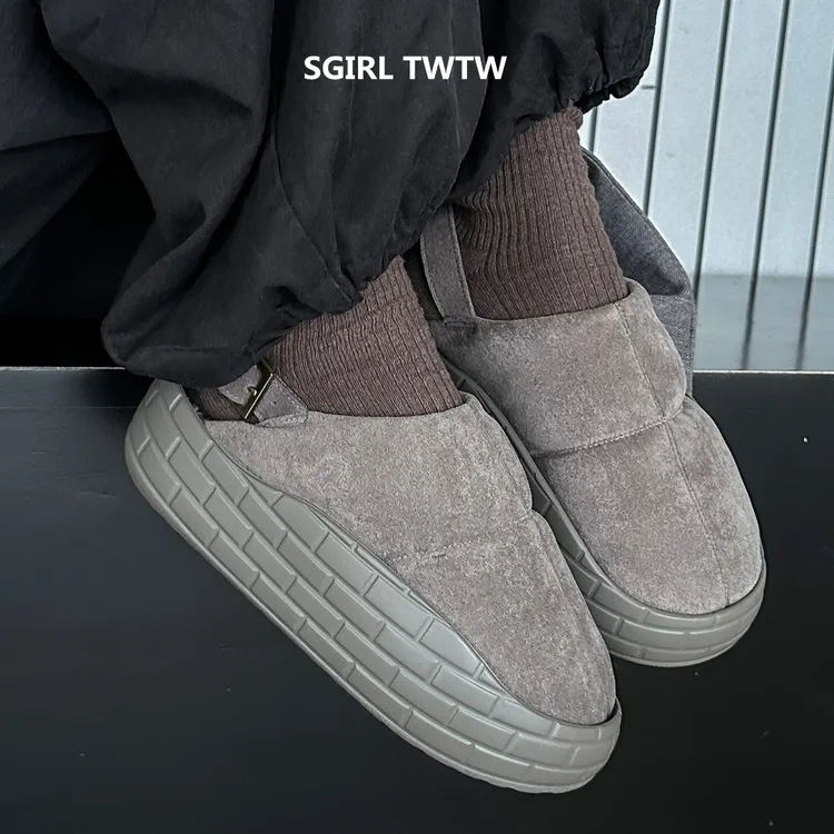 SGIRL TWTW2025年秋季新款绒面厚底圆头皮带扣松糕鞋休闲鞋女鞋潮