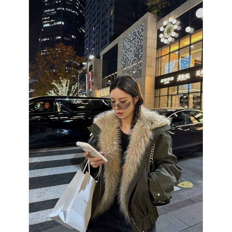 DYANGJUN【城市游牧】冬季新款毛领棉服派克服外套