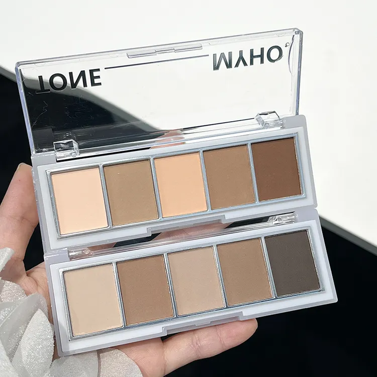 全哑光五色眼影盘06灰棕色大地色打底日常阴影卧蚕懒人通勤秋冬01