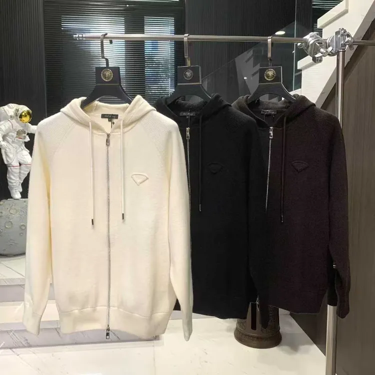 XL001   新款男士高奢简约静版时尚休闲连帽针织开衫