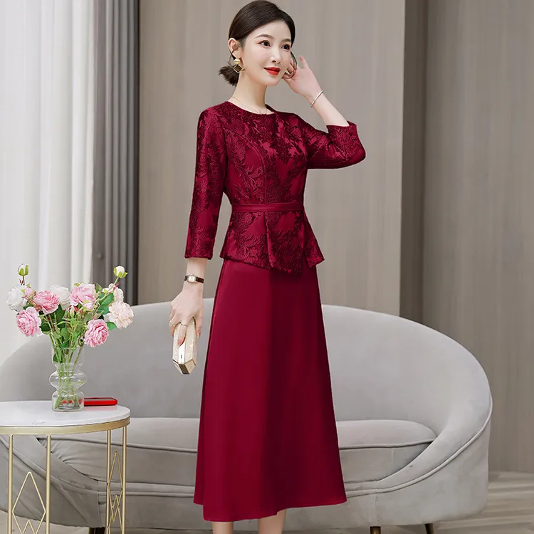 高级感连衣裙旗袍婚礼妈妈装婚宴礼服喜婆婆敬酒高端上档次中长款