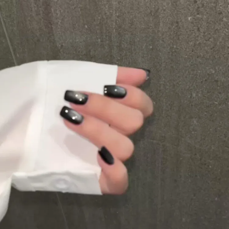 【黑曜石】J桔里显白玻璃珠暗黑系流行款式美甲穿戴甲短款指甲贴
